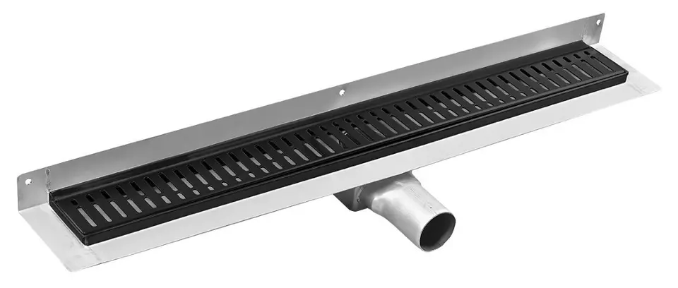 Gelco Manus - Caniveau de douche 105 cm, avec grille, inox/noir GMO26B