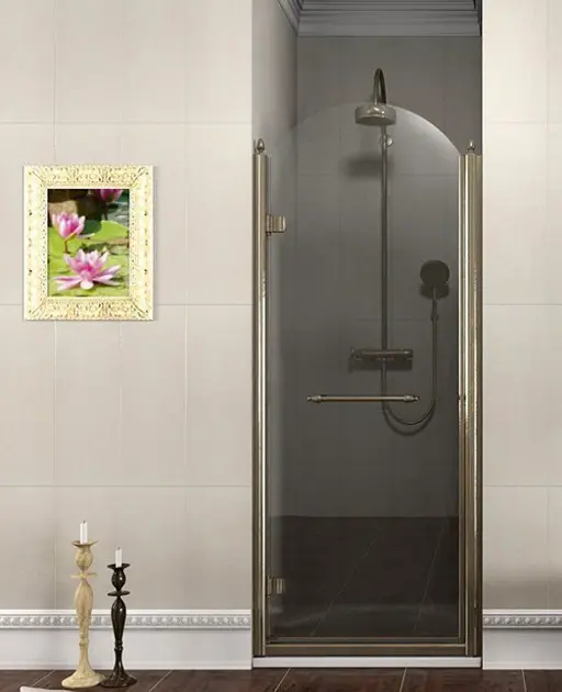 Gelco Antique - Pivot-Duschtür, 80 cm, links, Klarglas/Bronze GQ1280LCL