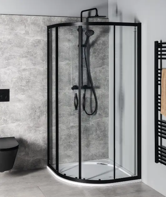Gelco Sigma - Душ кабина 100x100 см, R550, матово черно/прозрачно стъкло GS5510B
