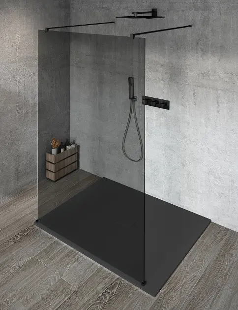 E-shop Gelco Vario - Sprchová zástena, 110x200 cm, dymové sklo/matná čierna GX1311GX2214