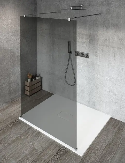 Gelco Vario - Duschtrennwand Walk-In freistehend, 70x200 cm, Coated glass, Chrom/Rauchglas GX1370GX2210