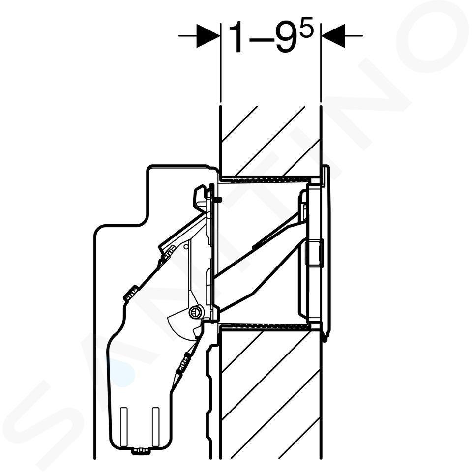 Porte tuyau chaoutchouch a' coude double pour machine a' laver , Geberit  152.767.11.1