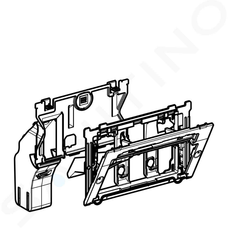 Porte tuyau chaoutchouch a' coude double pour machine a' laver , Geberit  152.767.11.1