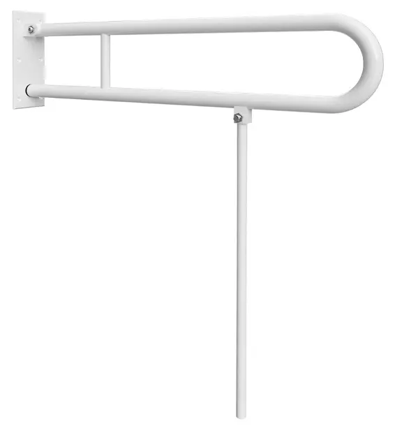 Sapho - Pasamanos Handicap, abatible, con pata de apoyo de 813 mm, blanca XH523W