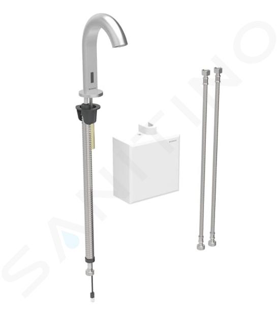 Geberit Piave - Mitigeur électronique de lavabo, alimentation par pile, easy to clean, inox brossé 116.164.SN.1