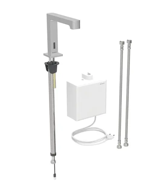 Levně Geberit Brenta - Elektronická termostatická umyvadlová baterie, síťové napájení, easy to clean, kartáčovaný nerez 116.177.SN.1