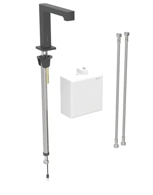 Levně Geberit Brenta - Termostatická elektronická umyvadlová baterie, bateriové napájení, easy to clean, matná černá 116.178.14.1