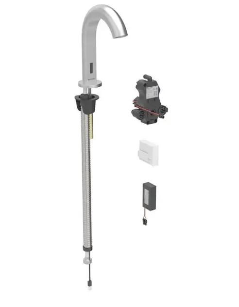 Levně Geberit Piave - Elektronický umyvadlový ventil, bateriové napájení, easy to clean, kartáčovaná nerez 116.183.SN.1