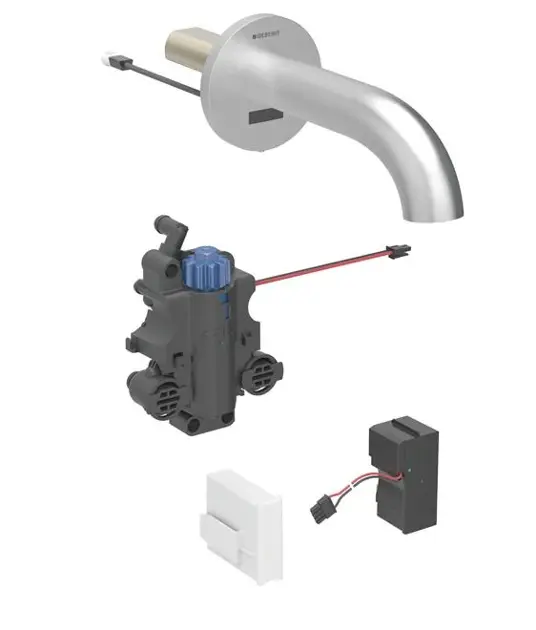 Levně Geberit Piave - Termostatická elektronická umyvadlová baterie pod omítku, síťové napájení, easy to clean, kartáčovaná nerez 116.267.SN.1