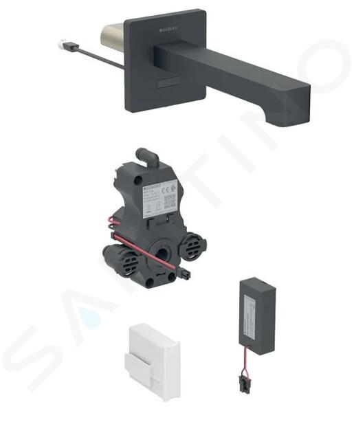 Geberit Brenta - Elektronická umývadlová batéria pod omietku, batériové napájanie, easy to clean, matná čierna 116.274.14.1