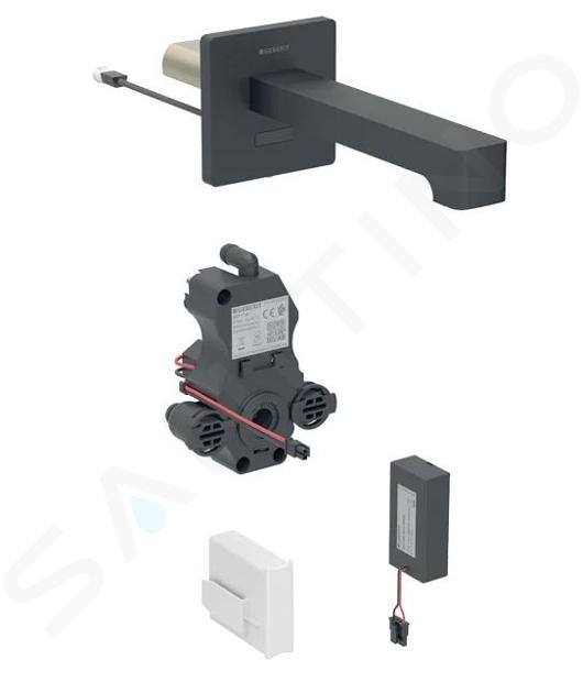 Geberit Brenta - Elektronische inbouw wastafelkraan , werkt op batterijen, easy to clean, mat zwart 116.294.14.1