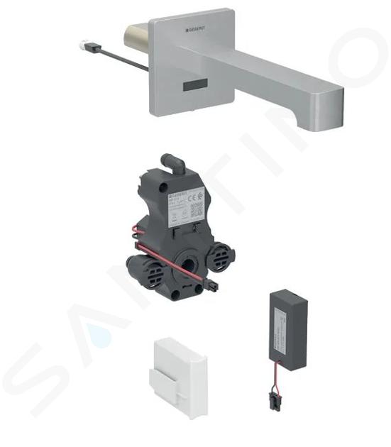 Geberit Brenta - Elektronische wastafelkraan voor inbouw, werkt op batterijen, easy to clean, geborsteld roestvrij staal 116.294.SN.1