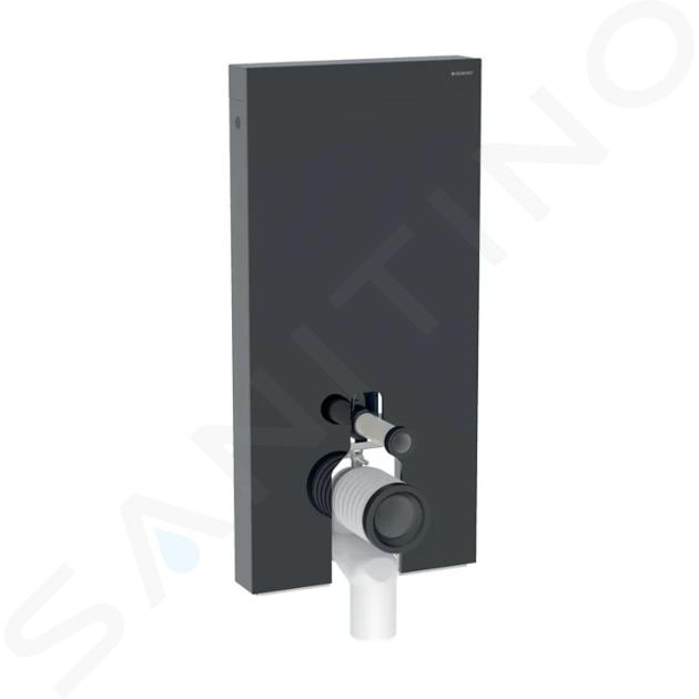 Geberit Monolith Plus - Modulo sanitario per WC a terra, 101 cm, ingresso inferiore, vetro/nero 131.202.SJ.7