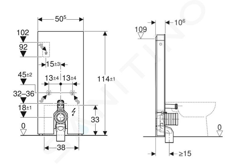 Geberit Monolith Plus - Modulo sanitario per WC a terra, 114 cm, ingresso  inferiore, vetro/grigio sabbia 131.233.JL.7