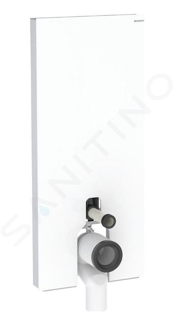 Geberit Monolith Plus - Módulo sanitario para inodoro de pie, 114 cm, suministro de agua inferior, vidrio/blanco 131.233.SI.7