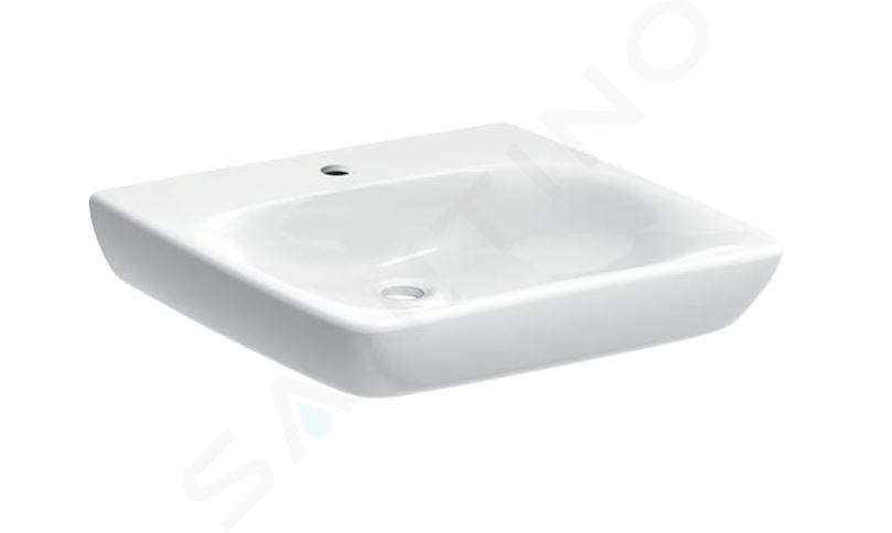 Geberit Selnova Comfort - Lavabo 550x550 mm, libre de barreras, con 1 orificio para grifo, sin rebosadero, blanco 500.187.01.7