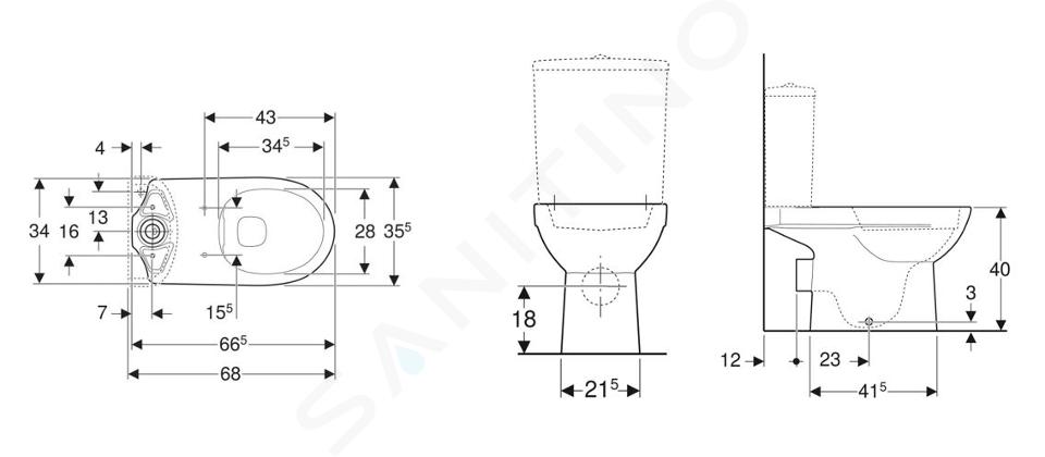 Wc monoblocco scarico a parete Geberit Selnova