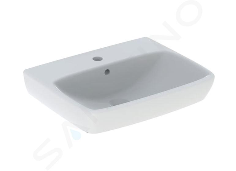 Geberit Selnova Square - Lavabo 550x440 mm, avec un trou de robinetterie, avec trop-plein, blanc 500.290.01.7