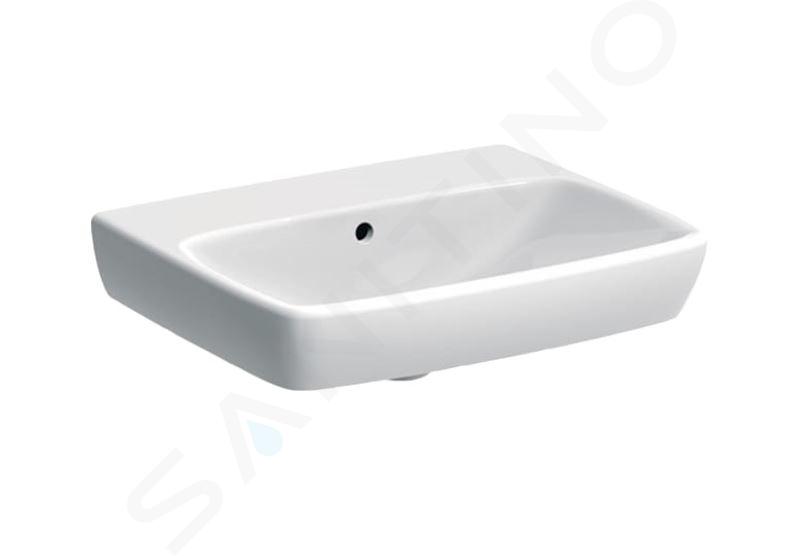 Geberit Selnova Square - Lavabo 55x44 cm, senza foro per miscelatore, con troppopieno, bianco 500.291.01.7