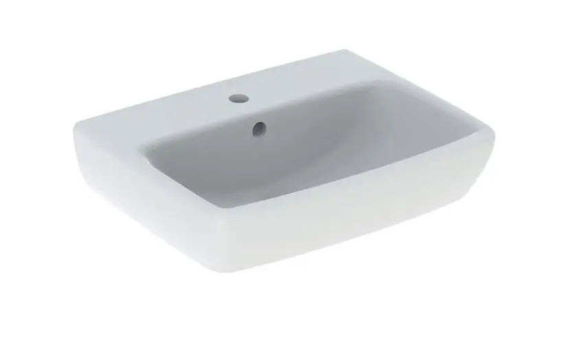 Geberit Selnova Square - Fontein 500x420 mm, met overloop, 1 kraangat, wit 500.310.01.7