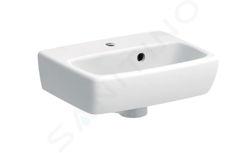 Geberit Selnova Square - Lavabo 360x280 mm, con 1 orificio para grifo, con rebosadero asimétrico, blanco 500.316.01.7