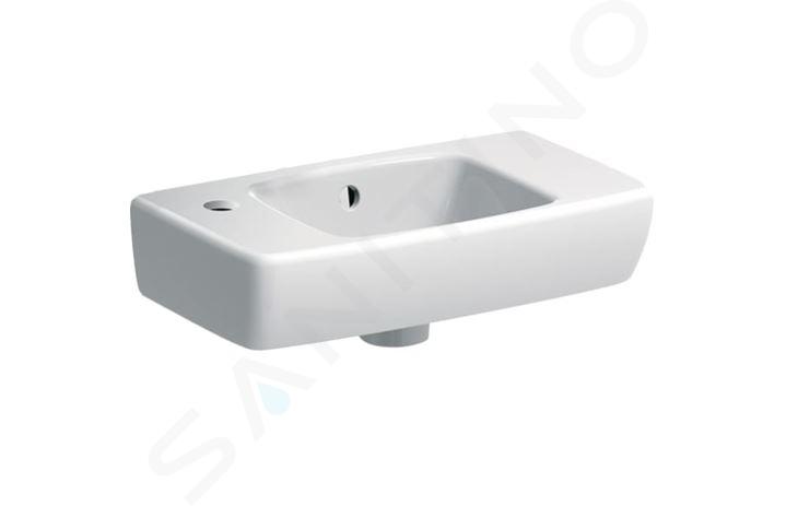 Geberit Selnova - Lave-mains 450x250 mm, avec un trou pour mitigeur à gauche, avec trop-plein, blanc 500.319.01.5