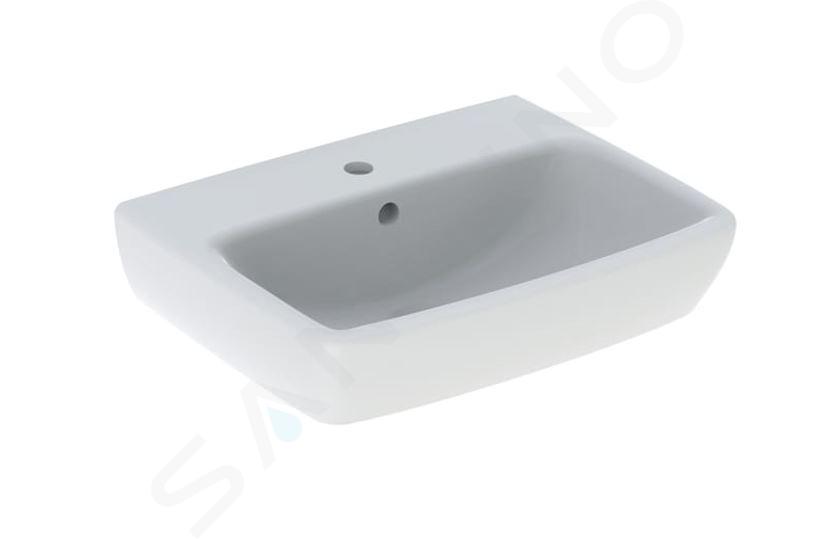 Geberit Selnova Square - Lave-mains 450x350 mm, avec un trou de robinetterie, avec trop-plein, blanc 500.322.01.7