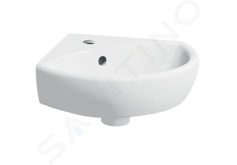 Geberit Selnova - Lave-main d’angle 414x412 mm avec un trou pour mitigeur, blanc 500.326.01.5