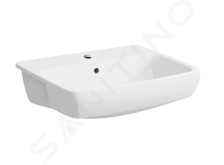 Geberit Selnova Square - Lavabo 55x44 cm, con 1 foro per miscelatore, con troppopieno, bianco 501.467.00.7