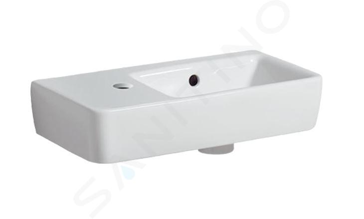 Geberit Selnova - Lavamani 500x250 mm, con 1 foro per miscelatore a sx, con troppopieno, bianco 501.506.00.7