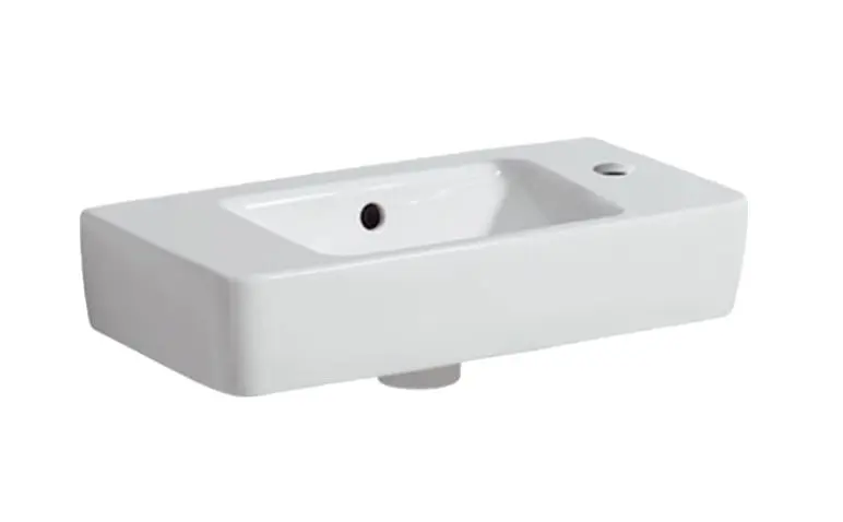 Geberit Selnova - Lavabo 500x250 mm, con 1 orificio para grifo a la derecha, con rebosadero, blanco 501.507.00.7