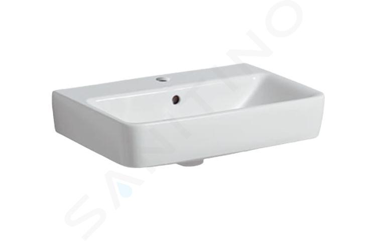 Geberit Selnova Compact - Waschbecken 55x37 cm, mit Überlauf, 1 Hahnloch, Weiß 501.509.00.7