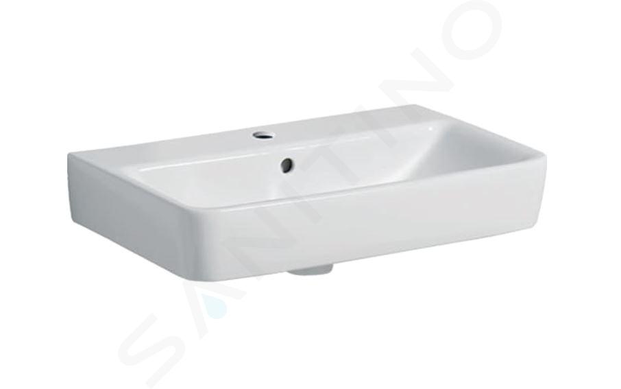 Geberit Selnova Compact - Umyvadlo 60x37 cm, s přepadem, otvor pro baterii, bílá 501.511.00.7