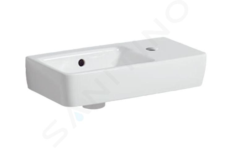 Geberit Selnova - Lavamani 500x250 mm, con 1 foro per miscelatore a dx, con troppopieno, bianco 501.513.00.7