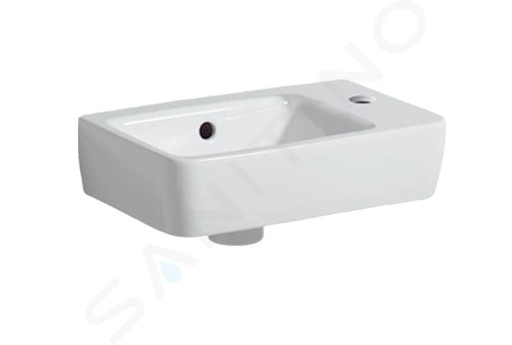 Geberit Selnova - Lave-mains 400x250 mm, avec un trou de robinetterie à droite, avec trop-plein, blanc 501.517.00.7