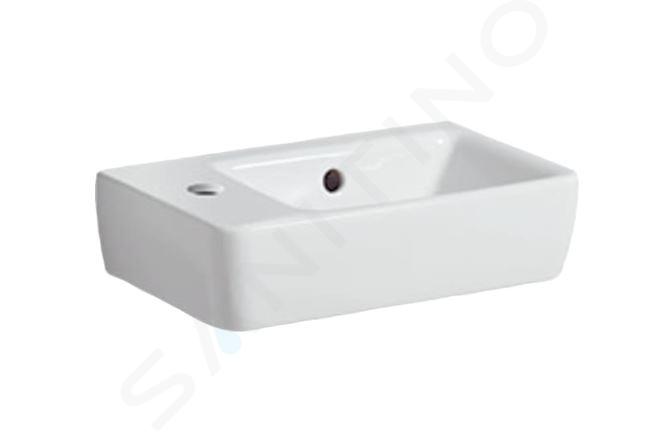 Geberit Selnova - Lave-mains 400x250 mm, avec un trou pour mitigeur à gauche, avec trop-plein, blanc 501.518.00.7