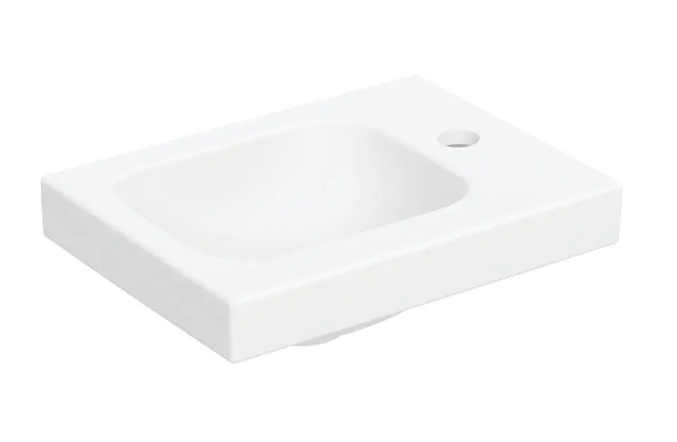 Geberit iCon - Handwaschbecken 4x3 cm, ohne Überlauf, Hahnloch rechts, weiß matt 501.830.JT.1