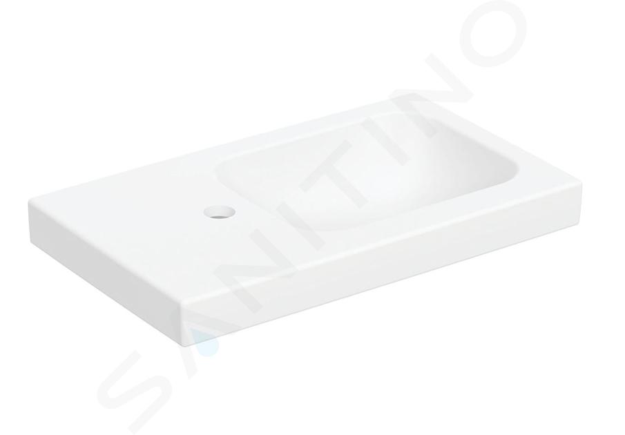 Geberit iCon - Lavamani 53x31 cm, senza troppopieno, con foro per miscelatore a sx, bianco opaco 501.833.JT.1