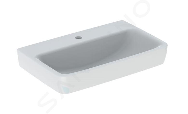 Geberit Selnova Compact - Waschtisch 650x400 mm, ohne Überlauf, 1 Hahnloch, weiß 501.891.00.7