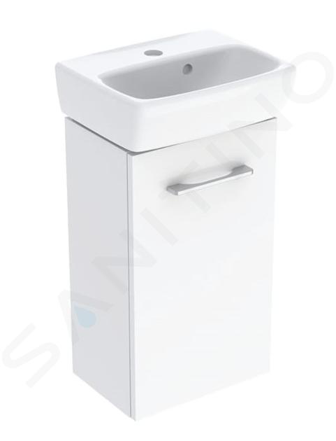 Geberit Selnova Square - Mueble con lavabo, 36x65x25 cm, 1 puerta, I/D, nogal hickory 502.742.00.1