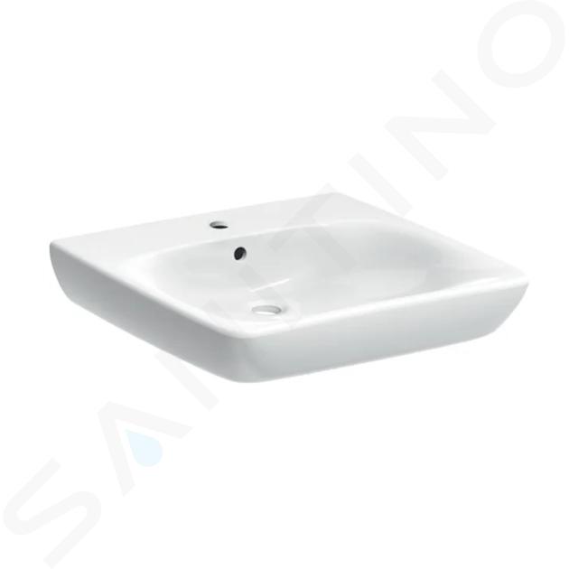 Geberit Selnova Comfort - Lavabo adapté aux PMR 60x55 mm, avec trop-plein, trou pour robinetterie, blanc 502.769.00.7