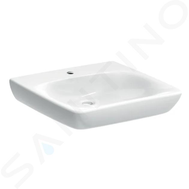 Geberit Selnova Comfort - Lavabo adapté aux PMR, 60x55 mm, sans trop-plein, trou pour le robinet, blanc 502.770.00.7