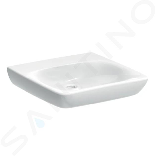 Geberit Selnova Comfort - Lavabo adapté aux PMR, sans trop-plein, sans trou pour robinetterie, blanc 502.771.00.7