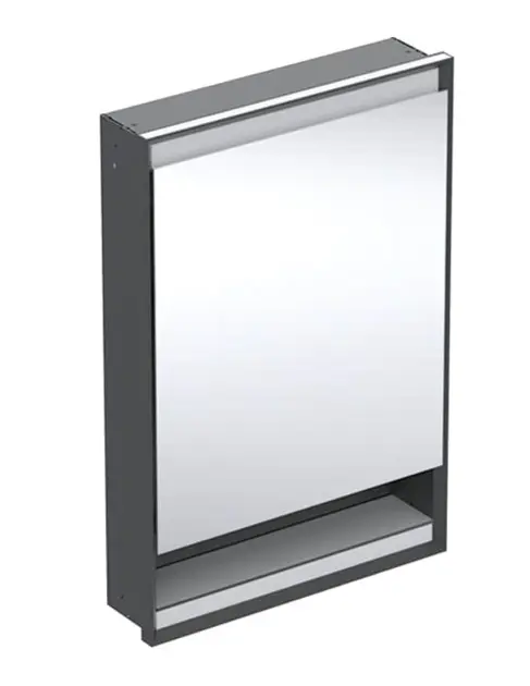 Luca Sanitair Inbouwnis 60x30x6,5cm Rvs - LED Verlichting En Transformator Ip67 Mat Wit Lun6031mw