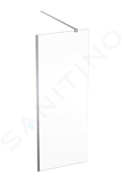 Geberit GEO - Sprchová stěna Walk-In, 80x200 cm, stříbrná/čiré sklo 560.119.00.2