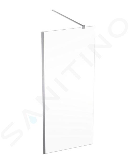 Geberit GEO - Sprchová stěna Walk-In, 90x200 cm, stříbrná/čiré sklo 560.129.00.2