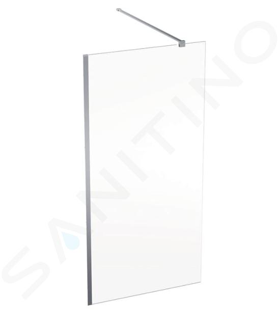 Geberit GEO - Sprchová stěna Walk-In, 100x200 cm, stříbrná/čiré sklo 560.139.00.2