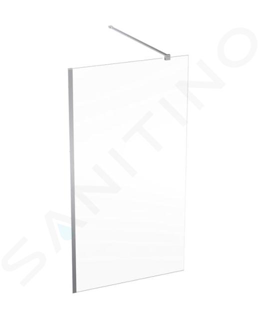 Geberit GEO - Sprchová stěna Walk-In, 110x200 cm, stříbrná/čiré sklo 560.149.00.2