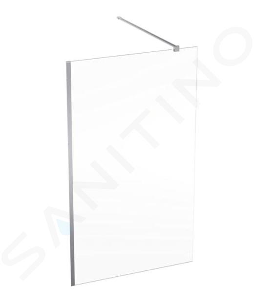 Geberit GEO - Parete doccia Walk-In, 120x200 cm, color argento/vetro trasparente 560.159.00.2