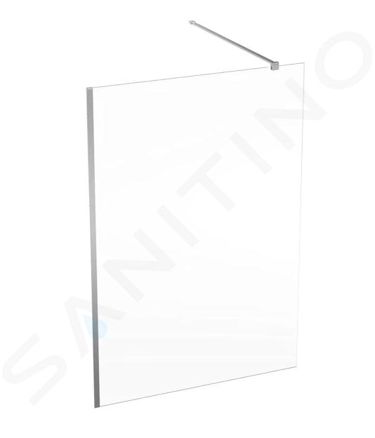 Geberit ONE - Walk-In Duschwand, 140x200 cm, Silber/Klarglas 560.169.00.2